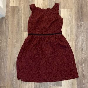 Ann Taylor Loft beautiful lace burgundy size 4 dress